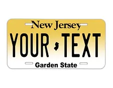 12 X 6" New Jersey NJ Custom Text Personalized License Plate ANY TEXT YOUR TEXT