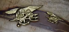 Authentic Vietnam War 1st Gen U.S. Navy SEAL Officer Trident Uniform Badge Set