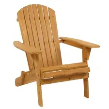 Foldable Wooden Adirondack Chair Outdoor Patio Furniture Porch Lounge Seat NEW