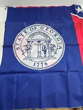 VINTAGE GEORGIA STATE FLAG 33 X 59 New In Package Read Description