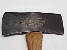 Antique Old 1910 Double Bit Embossed Kelly Registered Axe No 25387