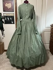 Vintage Civil War Dress Victorian 2 pc Ball Gown Camp Dress Theater Costume