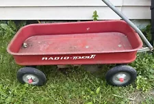 Vintage Rustic Radio Pal Wagon Classic Red Radio Flyer Little Wagon Metal Wagon