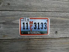 Wyoming MPV license plate MINT ATV / Motorcycle BLOW OUT SALE $1.49!!!!!