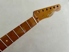 22 Fret TELE Guitar Neck parts Roasted Flame Maple For DIY Fender neck Gloss