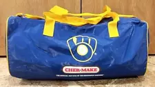 VINTAGE MILWAUKEE BREWERS DUFFEL GYM BAG CHER MAKE HOT DOG PROMO 22x10x12