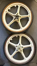 BMX OGK Mags | 5 Spoke, 20” Wheels, White | Original Hardware | Fits ‘85 M-1