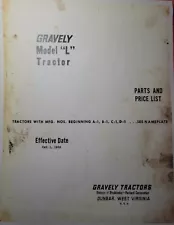 Gravely 1960 6.6 h.p L Swiftamatic Walk Behind Lawn Garden Tractor Parts Manual