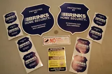 New Look BRINKS BURGLAR 2 security yard sign 8 +2 bonus sticker HOME SHOP ALARM