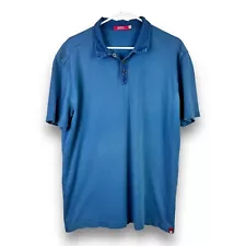 Agave Mens Sz XL Blue Polo Shirt Made In USA - Summer BBQ Pool Outdoors Damaged