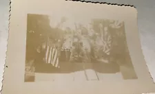 Rare Vintage Patriotic American Parade Float! Fishing Boy! Snapshot Photo! 1949!