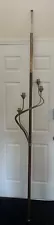 MCM Wood Brass Swirl 4 Light Tension Pole Lamp Rare