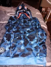 BAPE Color Camo Shark Full Zip Blue Navy Hoodie A Bathing Ape Size S