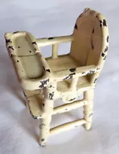 Antique Kilgore Cast Iron Off White High Chair Dollhouse Miniature Furniture