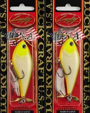 (LOT OF 2) LUCKY CRAFT KELLY J PROP BAIT 1/2OZ KJ-376 CHARTREUSE PARROT E3102