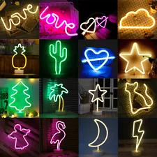 USB Battery LED Neon Light Signs Lamp Home Bar Decoration Lamp For Kid Gift US