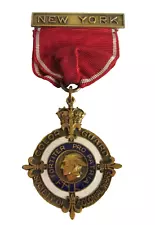 SOCIETY OF COLONIAL WARS NEW YORK COLOR GUARD MEDAL, NUMBERED 3