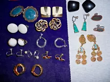 14 prs earrings jewelry lot clip and screw ons for non pierced ears