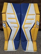 Brian's Gnetik Pro 2 Ice Hockey Goalie Leg Pads Senior ,Blue / yellow /white