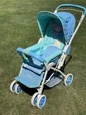 EUC Vintage Graco Elite Baby Stroller Foldable Adjustable Pink Blue Green HTF