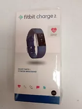 Fitbit Charge 2 Wristband Activity Tracker Blue Band with Charger Large