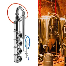 New Listing4" Alcohol Distillation Flute Column with Copper Bubble Plate For Sale 4 Plate