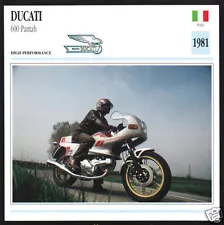 1981 Ducati 600cc Pantah (583cc) Italy Motorcycle Photo Spec Sheet Info Card