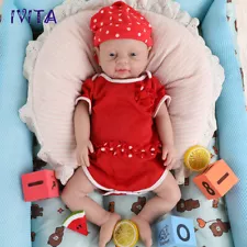 IVITA 18inch Reborn Baby Prematur Girl Blue Eyes Solid Silicone Doll Xmas Gift