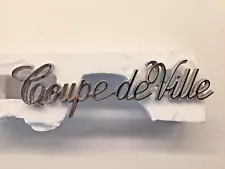 Cadillac Coupe deVille Roof Pillar Emblem 1970-1984 Metal Silver Script