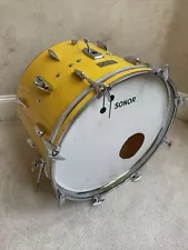 Vintage 70s Teardrop Sonor 20” x 14” Yellow (Gelb) Bass Drum - Made in Germany