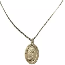 HMH Sterling Silver Saint Mother Teresa of Calcutta Pray for Us Medal Necklace