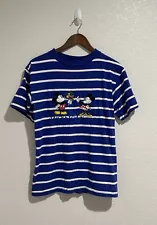 VINTAGE Mickey And Minnie Mouse Shirt Adult Size Small Striped Tee Unisex 90s