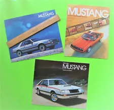 Lot/3 1979, 1980, 1981 FORD MUSTANG COLOR BROCHURES 56-pgs COBRA / GHIA / TURBO