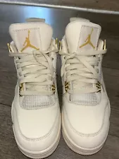 Jordan 4 Metallic Gold Men 9.5 / Women 11 WV9388-101 White Retro