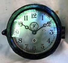 CHELSEA SHIP CLOCK *SILVERED DIAL* BAKELITE CASE !RUNNING!