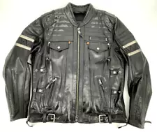 Harley-Davidson Men WICK TWISTER Black Leather Jacket L 98023-18VM Triple Vent