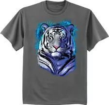 SALE! - Mens 2XLT - Big and Tall T-shirt White Bengal Tiger Mens Graphic Tees