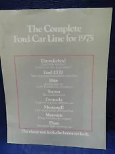 Ford 1975 original sales brochure Complete Car line for 1975 Thunderbird Mustang