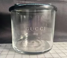 GUCCI Dog Food / Treat Container ~ Black Lid ~ 7.5” Diameter