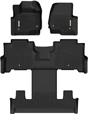 OEDRO Floor Mats Liner 3 Rows Set for 2018-2024 Expedition 2nd Row Bucket Seats