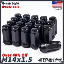 240 Pc Black M14x1.5 1.8" Lug Nut 3/4", 10 Packs Of 24 Pcs Whole Sales For 6 Lug