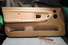 E36 Coupe/Vert Door Panel Card Left Montana Leather Stitched Insert Beige Tan