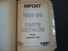 1987-1988 Dodge Raider SUV Parts Catalog Manual 2.6L 4WD