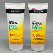 2 Neutrogena Mineral Beach Defense Body Lotion SPF 30 3oz x 2PK Exp 9/24 Sale!