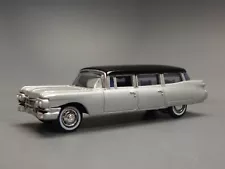 1959 Cadillac Fleetwood Funeral Hearse Silver 1/64 Diorama Replica MINT Loose