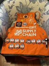 The Home Depot Employee Apron Size Regular With Many Badges And Pins