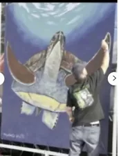 ORIGINAL Robert Wyland Largest Painting Turtle Retail 250k