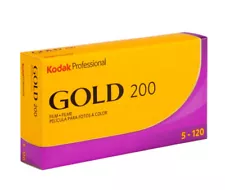 Kodak Professional Gold 200 Color Negative Film, 120 Roll, 5 Pack