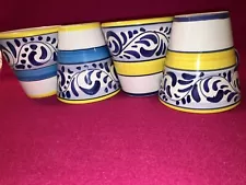 Starbucks 4 Deruta Italy Hand painted for STARBUCKS Coffee Mugs/Cups 9.5 oz each