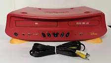 Disney Mickey Mouse DVD & VCR Combo Player Base Red Tested Working Rare